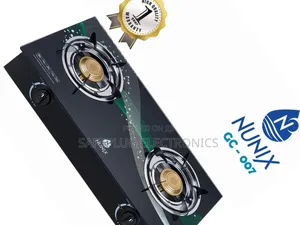  Nunix 2 Burner Glass Top Gas Cooker – Stylish, Fast Energy Saving