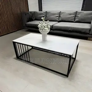 Coffee Table; Rectangular Marble Top Home Coffee Table