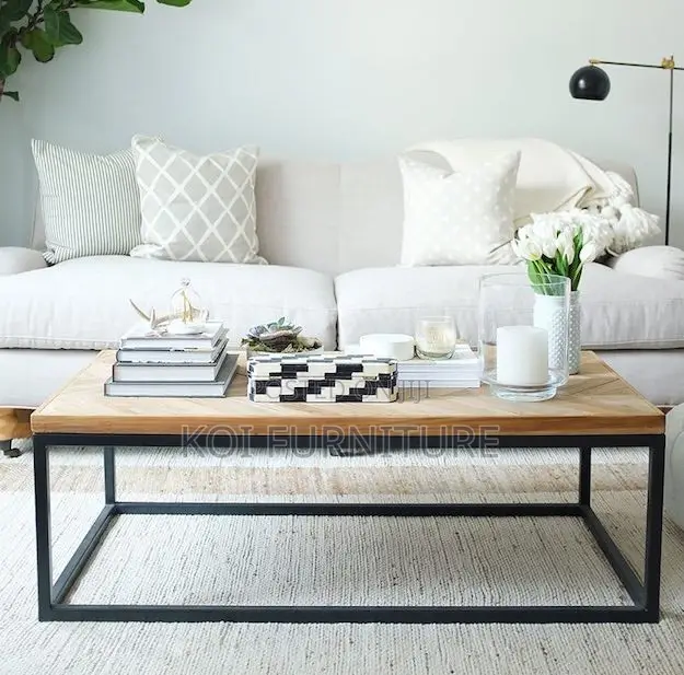Coffee Table; Rectangular Marble Top Home Coffee Table