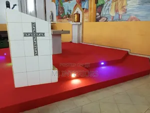 Quality Red Church Altar Carpet Installation