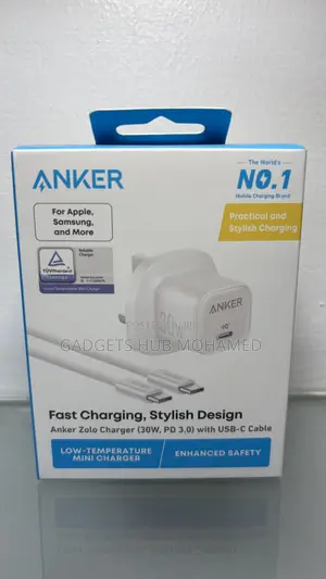 Anker Zolo Charger (30w, Pd 3.0, With 1m Usb-C to Usb-C Cable)