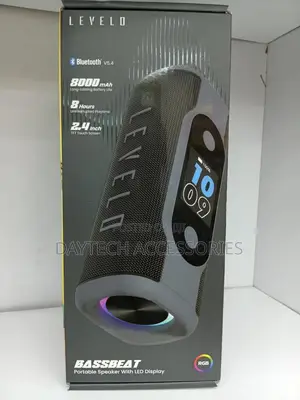 This Is a Levelo Bassbeat Portable Speaker With Led Display in Black.