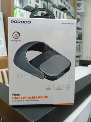 This Is a Porodo Vireo Smart Wireless Mouse in Gray.