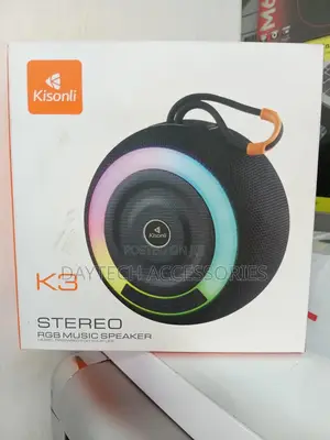 Kisonli Bluetooth Speaker With Deep Bass / Aux / Usb / RGB Light