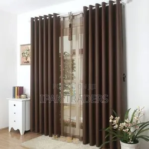 *3 Pc Plain Curtains*2 PCS-Curtains 1.5 M 1 Pc SheerHeight-2.5m