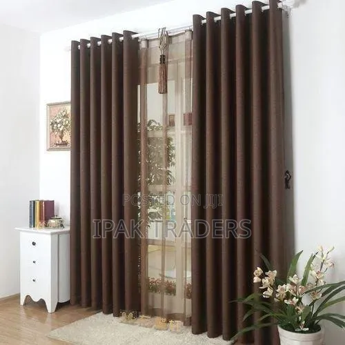 *3 Pc Plain Curtains*2 PCS-Curtains 1.5 M 1 Pc SheerHeight-2.5m