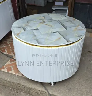 White Executive Modern Round Coffee Table