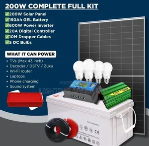 200w Solar - 150ah Battery - 300w - 600w Inverter - 20a Controller