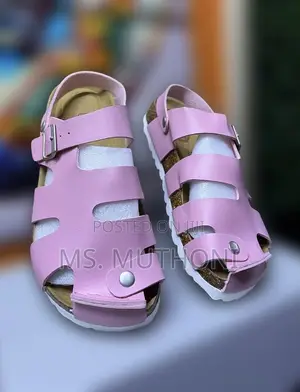 Ladies Pink Closed-Toe Design Cork Sandals Size 36-42