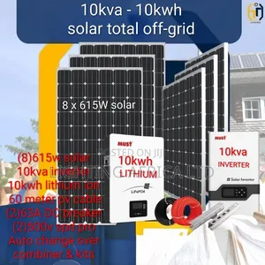 10kva - 10kwh Lithium - (8)615w Solar (Free Installation Transport)