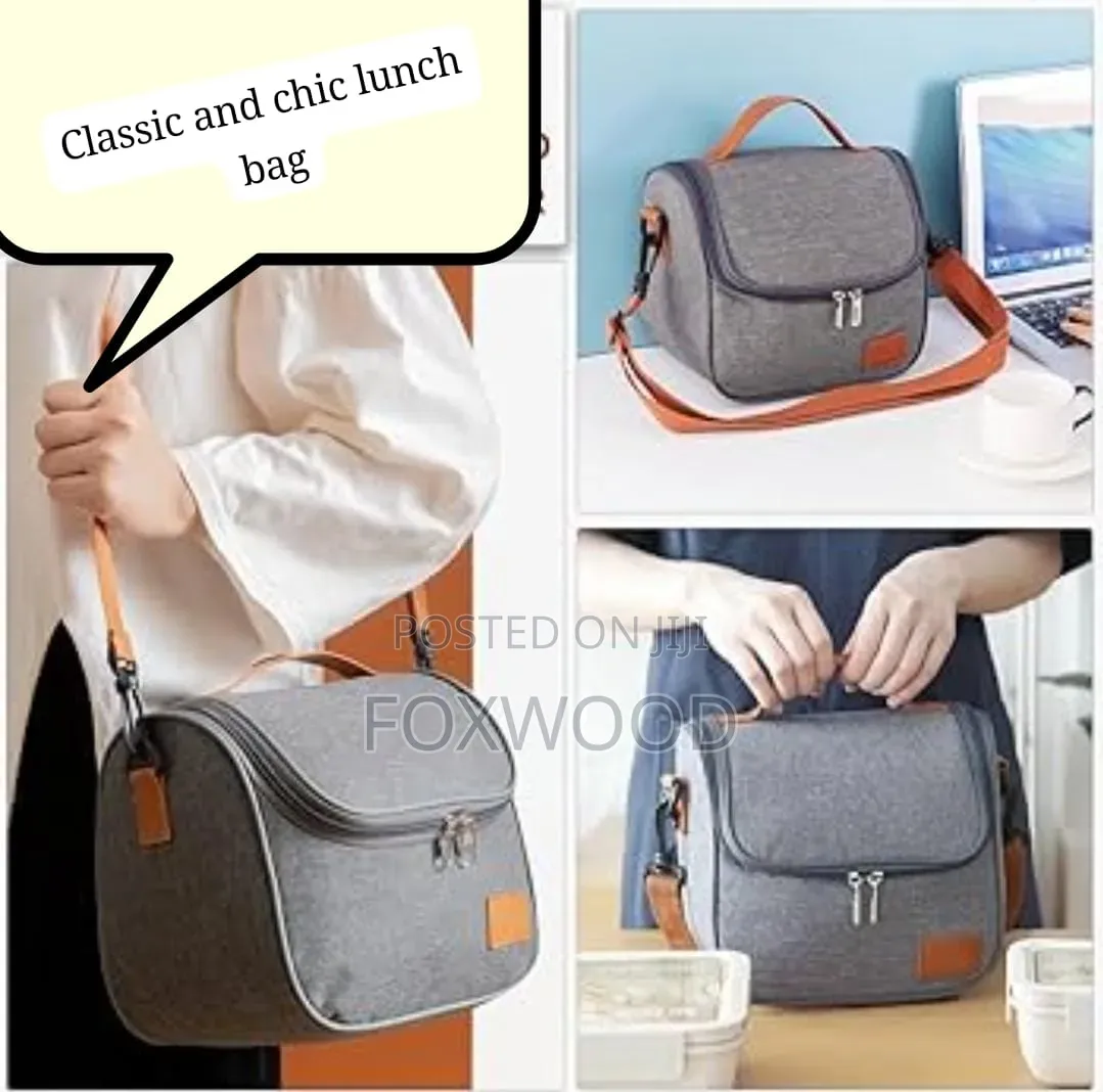 Large Capacity Classic Chic Insulated Lunch Bag