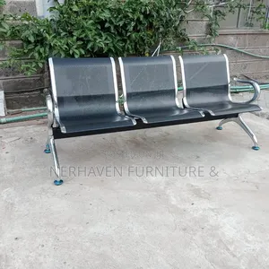 3-Link Metallic Office Waiting Bench - Modern Reception Seating