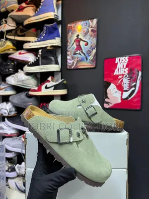 Green Birkenstock “Chrome Hearts” Clog Sandals