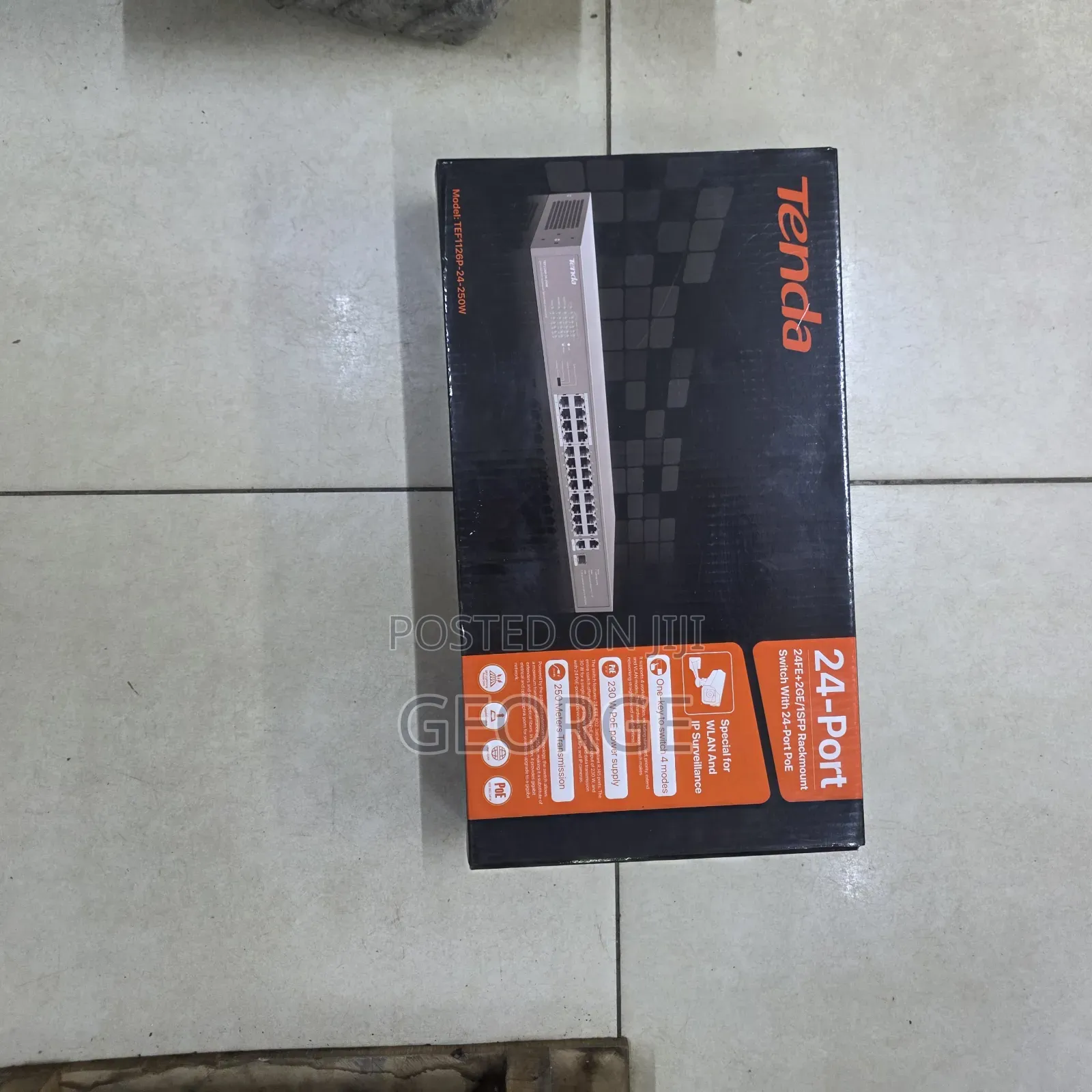 Tenda 24 Port Poe Switch 250w for CCTV Cameras
