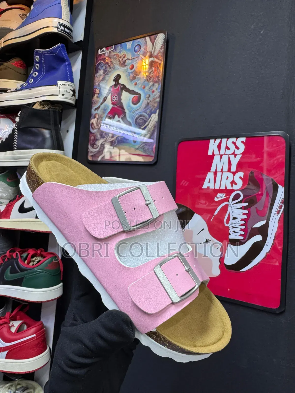 Pink Buckle Cork Sandals