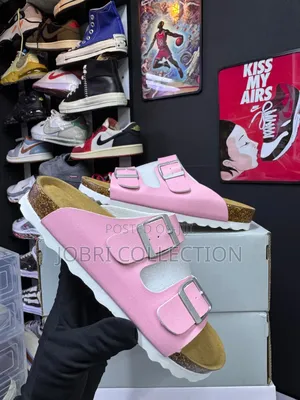 Pink Buckle Cork Sandals