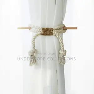2 Piece Nordic Solid Wood Stick Thick Cotton Rope (Pair)