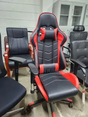 Gaming Chair in Black and Red Faux