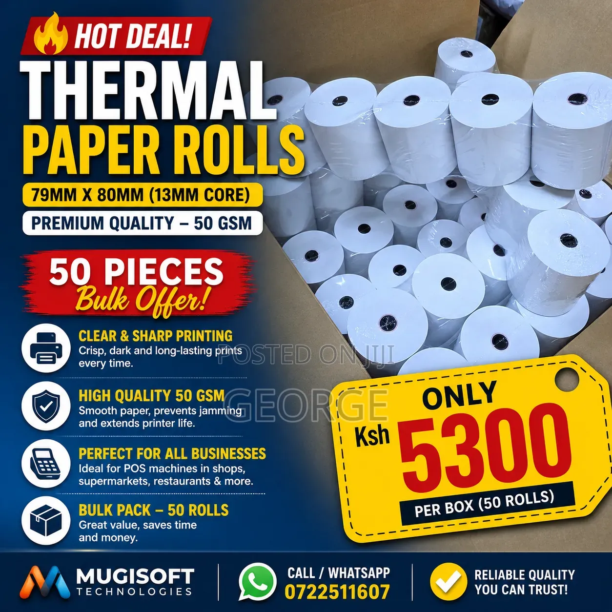 Fast Printing Thermal Roll 79x80 for Pos Machines