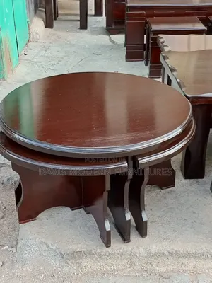 Round Wooden Nesting Coffee Table