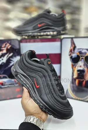 Nike Air Max 97 Black/Green Leather - Classic Streetwear Sneakers