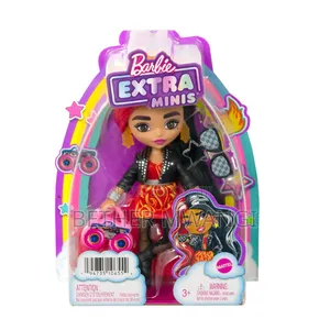 Barbie Extra Mini Doll With Moto Jacket Accessories Doll Stand
