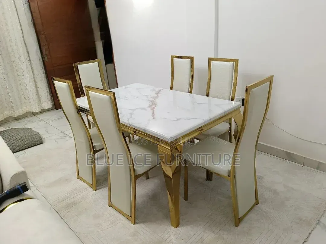 Pure Marble 6 Seater Dining Set