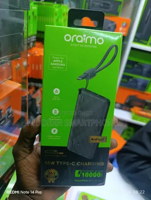 Oraimo Powerflow L1 10000mah Powerbank 15w Fast Charging Power Bank