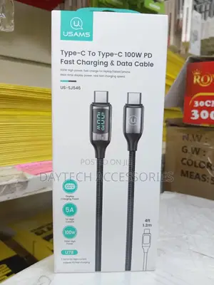 Usams 100w Type-C to Type-C Cable With Led Digital Display.
