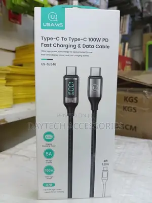 Usams 100w Pd Led Display Type C to Type C Fast Charge 1.2m