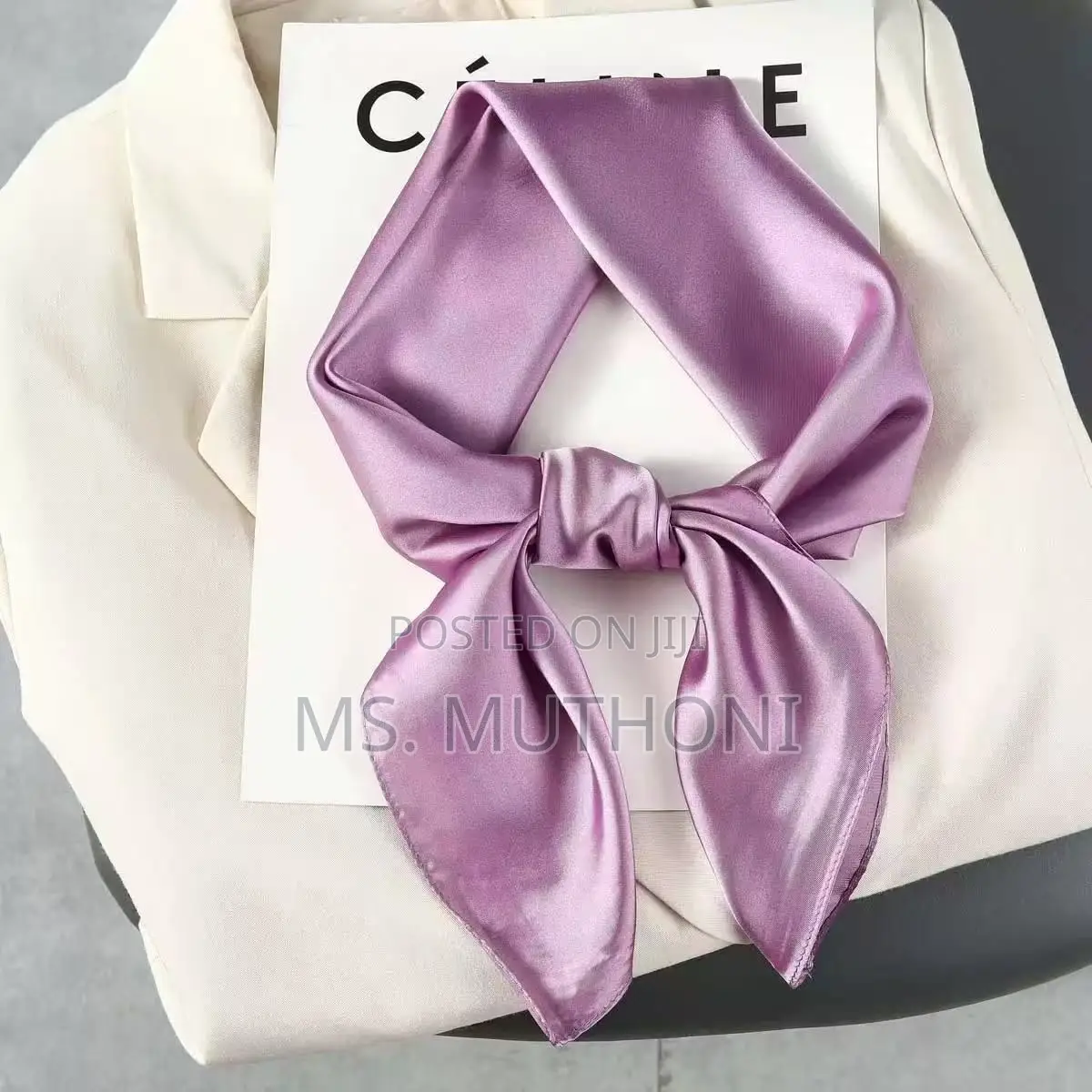 Plain Soft Silk-Satin Small Scarfs / Handbag Accessories