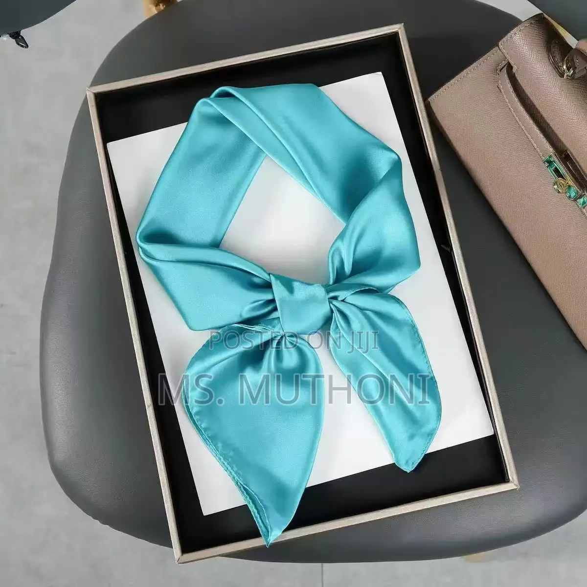 Plain Soft Silk-Satin Small Scarfs / Handbag Accessories