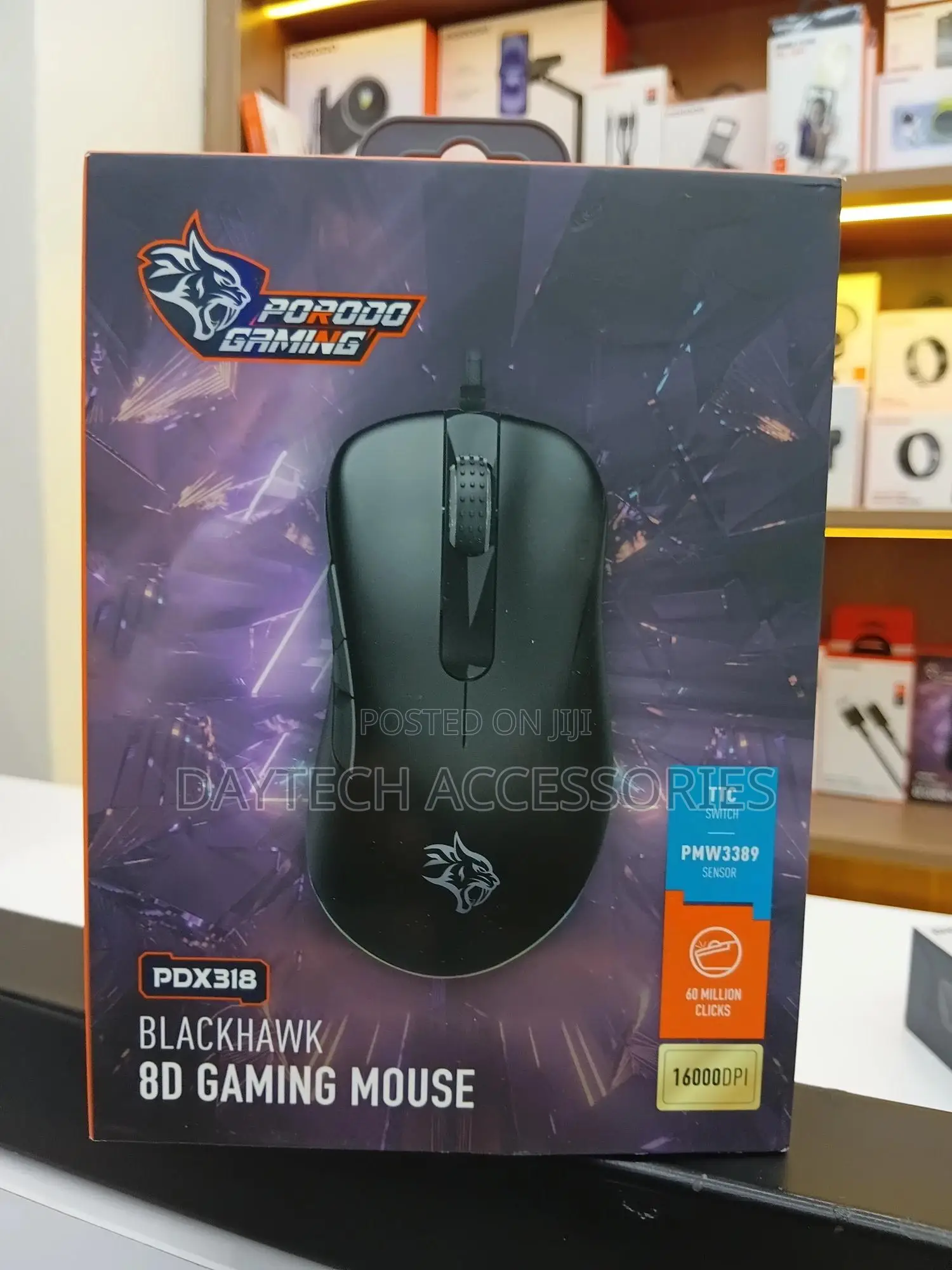 This Is Porodo Gaming Blackhawk 8d Wired Gaming Mouse (Model Pdx318).