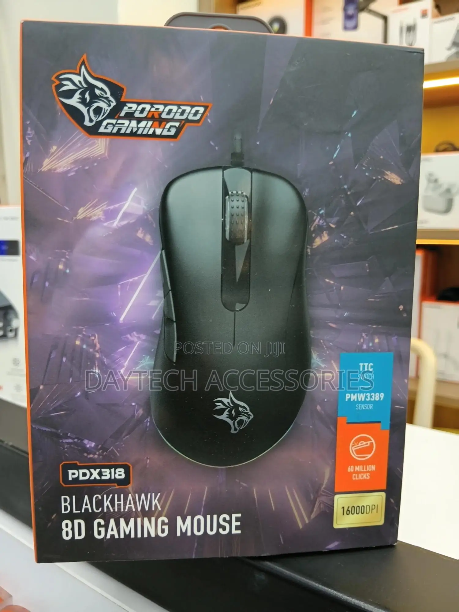 This Is Porodo Gaming Blackhawk 8d Wired Gaming Mouse (Model Pdx318).
