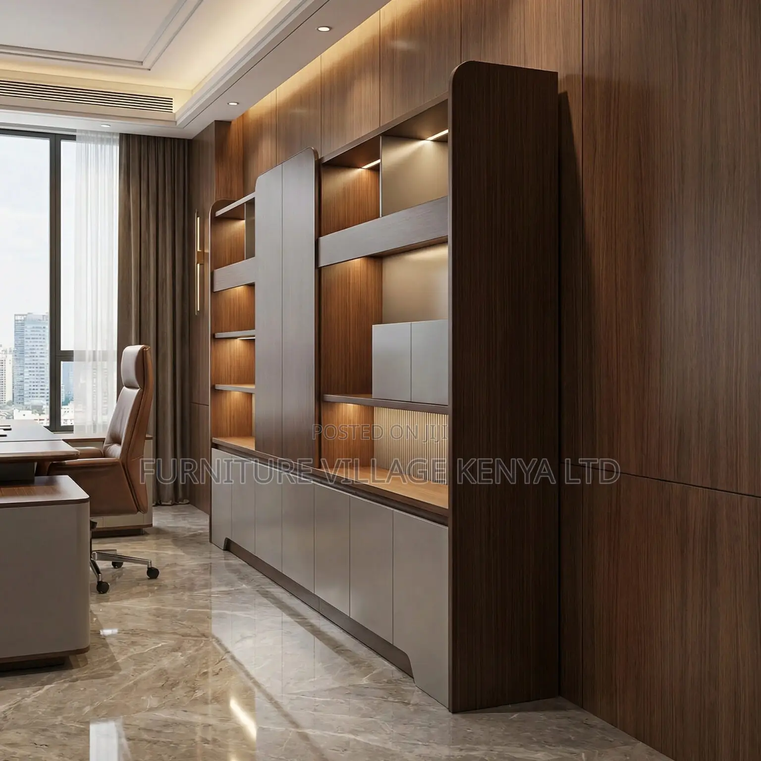 Imported Office Executive Two-Tone Wall Unit