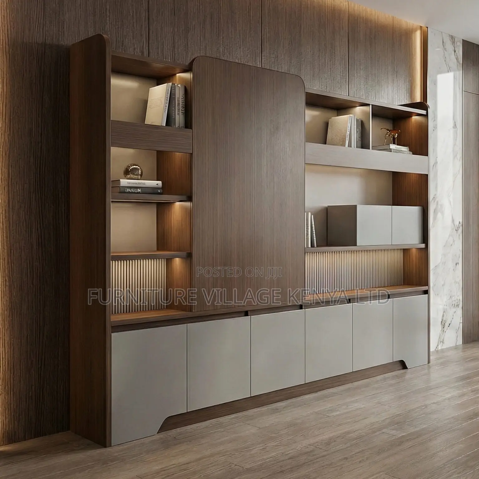 Imported Office Executive Two-Tone Wall Unit