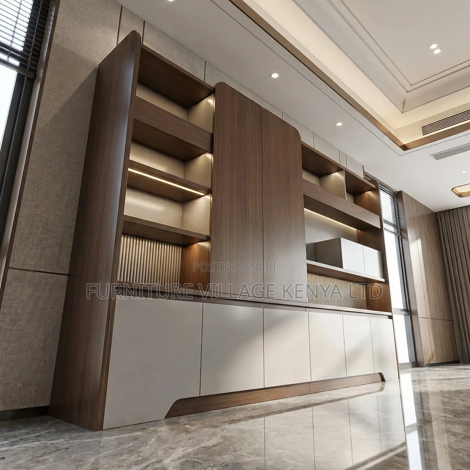 Imported Office Executive Two-Tone Wall Unit