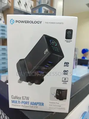 Powerology Ganex 67w Wall Charger C+C+A With TFD Display