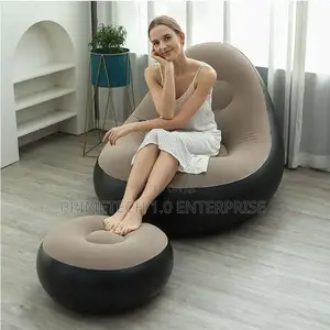 Inflatable Lazy Sofa With Foot Rest and Pump