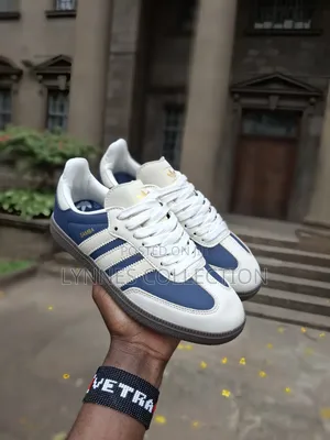 Adidas Samba Blue/White Leather Sneakers - Classic Retro Shoes