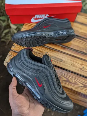Nike Air Max 97 All Black/Red Swoosh - Streetwear Sneakers