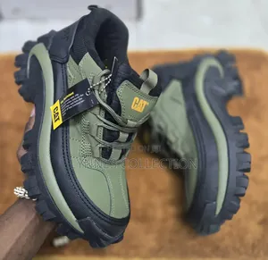 Caterpillar Men Leather Boots Green/Black - Streetwear Boots
