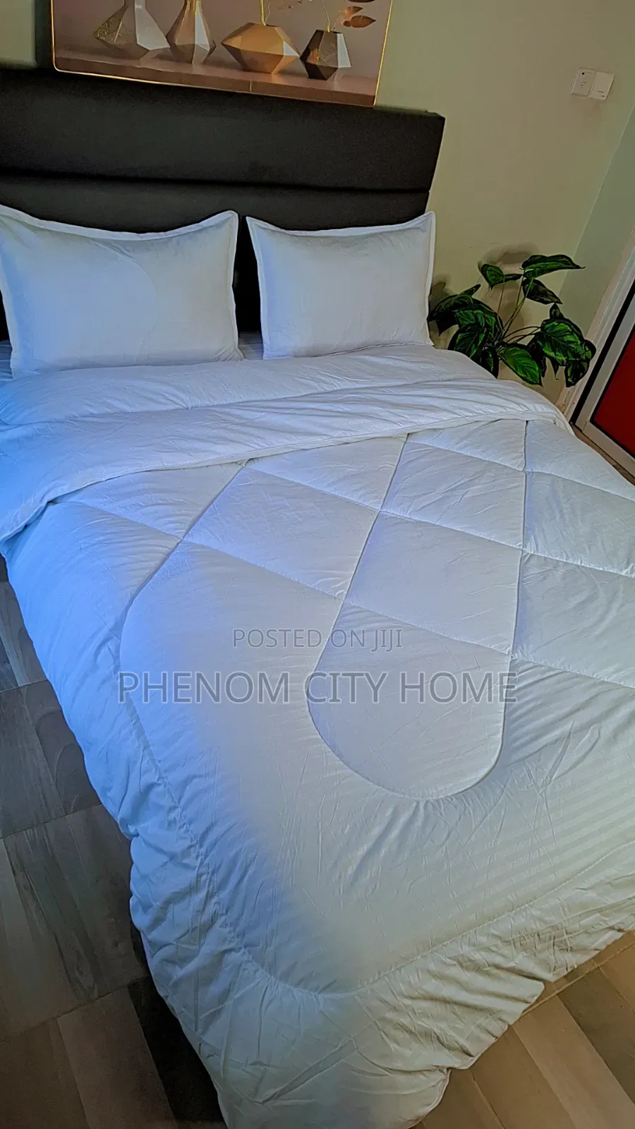 Binded White Tc Cotton Duvet Set