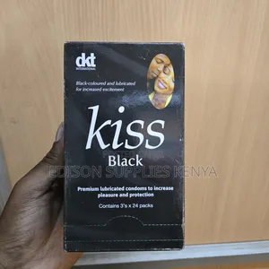 Kiss Black 24 Pack Extra Lube Condoms - Extra Pleasure Get 72pcs Total