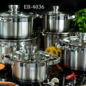 12pc Edenburg Cookware Set Durable High Heat Kitchen Pots