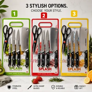 6 in 1 Knife Set With Chopping Board