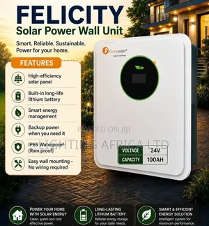 Felicity 24v - 100ah (2.56kwh) Lithium Ion Solar/ Backup Battery