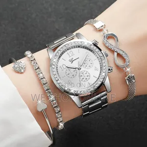 4 in 1 Infinity Watch Set Elegant Ladies Set