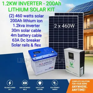 1.2kva - 200ah Lithium Solar Kit - For Tv , Fridge, Free Installation
