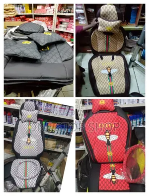 Breathable Gucci Seat Covers With Matching Neck Pillows Steering